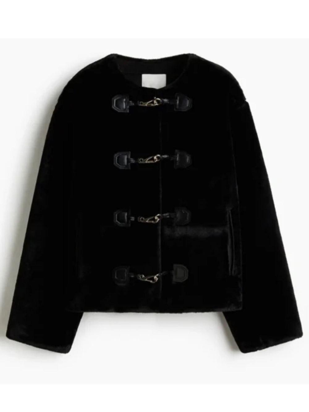 H&M black fur jacket